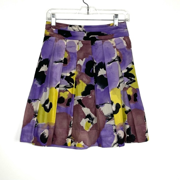 The Limited Floral Abstract Cotton / Silk Circle Skater Skirt - Picture 2 of 6